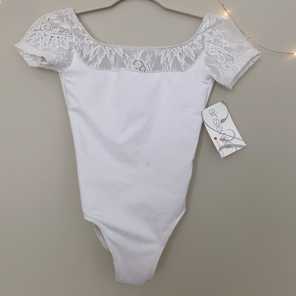 Ainsliewear Lace Cap Sleeve Leotard